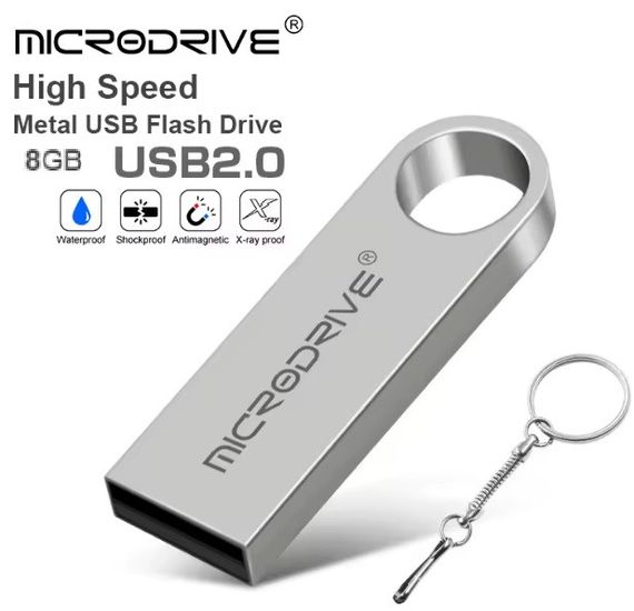USB флешнакопичувач флешка MicroDrive брелок компактна метал 8Gb