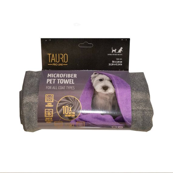 Полотенце для собак и котов Tauro Pro Line, 60 х 90 см, серый