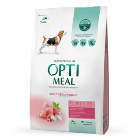 Сухий корм Optimeal Adult для дорослих собак середньої породи, індичка 4 кг