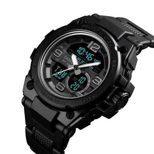 Армійський наручний годинник з таймером SKMEI 1452BK BLACK, Фірмовий спортивний годинник BE-25 | Зображення 4