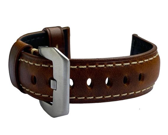 Кожаный ремешок Primolux F001 Steel buckle для часов Samsung Gear S2 Classic (SM-R732 / SM-R735) - Brown | Зображення 4