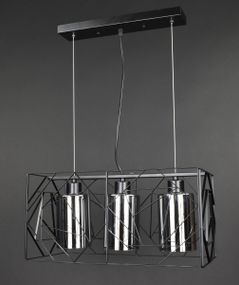 Люстра підвісна LOFT на 3 лампочки 27764 Чорний 30-100х25х48 см.