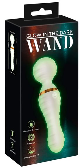 Вибратор микрофон рельефный You2Toys GITD Wand Vibrator, светится в темноте Sex Aura | Зображення 3