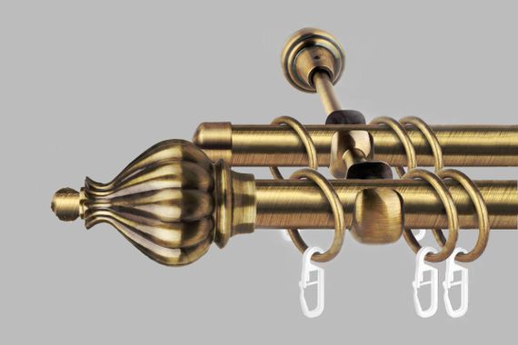 Карниз для штор дворядний металевий 19 мм, EM146 (комплект) 240 см