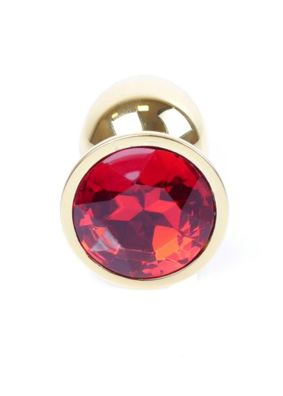 Анальна пробка - Jewellery Gold Plug Red | Зображення 3