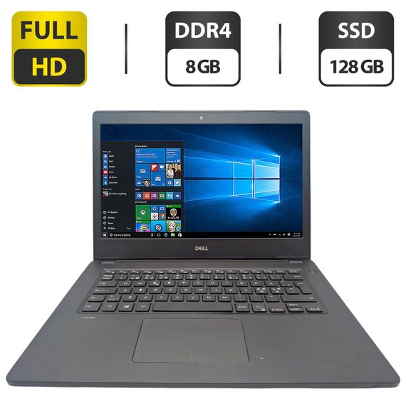 Ультрабук Dell Latitude 3480 / 14" (1920x1080) IPS / Intel Core i3-7100U (2 (4) ядра по 2.4 GHz) / 8 GB DDR4 / 128 GB SSD / Intel HD Graphics 620 / WebCam б/у