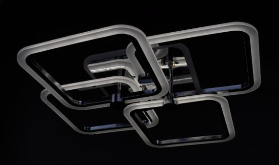 Люстра світлодіодна стельова LED світильник для квартири на стелю лед з пультом 26096 Хром 10х56х65 см. | Зображення 4