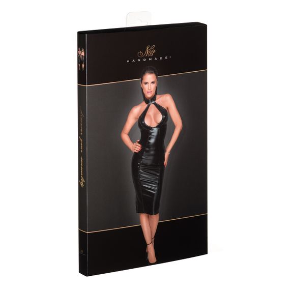 Сукня з вінілу Noir Handmade з краплеподібним декольте, чорна, розмір XL Sex Aura | Зображення 2