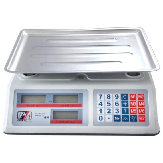 Весы торговые электронные со счетчиком цены на 50 кг. PM 5051 Promotec с аккумулятором 6 вт