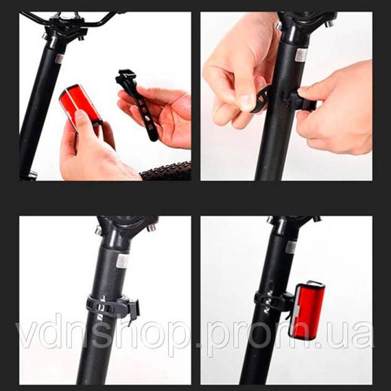 Мигалка велосипедная, Передний противоударный фонарь на велосипед, Задний стоп велосипед GB-67 | Зображення 3