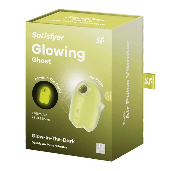 Вакуумний кліторальний стимулятор з вібрацією Satisfyer Glowing Ghost Yellow, світиться в темряві Sex Aura | Зображення 6