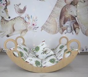 Дитяча гойдалка балансир для дівчинки Masterwood з матрацом і подушкою Ловець снів