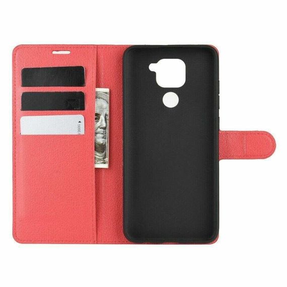 Чохол книжка з кишенями для карт на Xiaomi Redmi 10X / Note 9 колір Червоний | Зображення 2