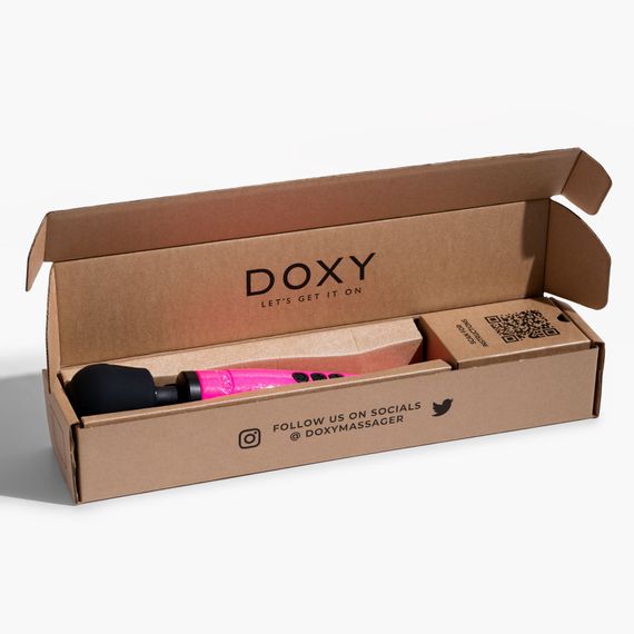 Вібромасажер DOXY Die Cast Massager Hot Pink, дуже потужний, живлення 220В, металевий корпус | Зображення 7