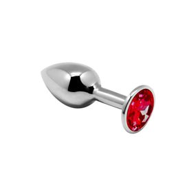 Металева анальна пробка з кристалом Alive Mini Metal Butt Plug S, Червоний