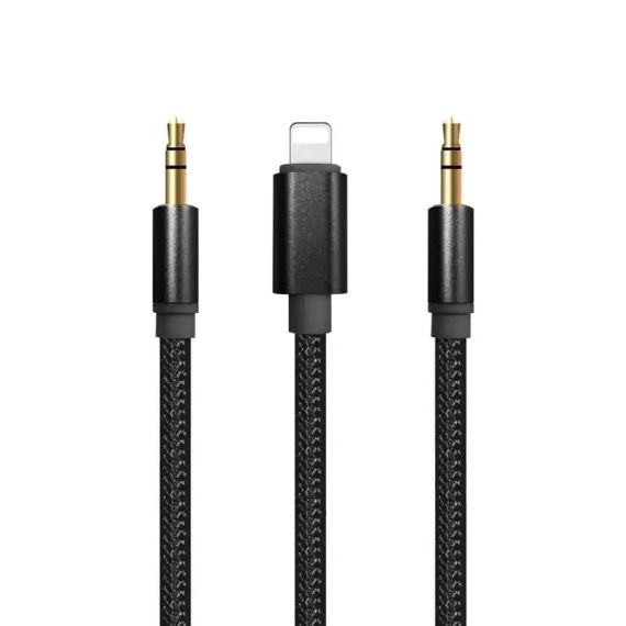 Кабель AUX 2в1 Jack+Lightning JH-039 | Зображення 1