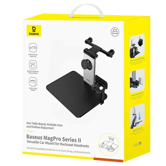 Автотримач Baseus MagPro II Versatile для подголовника (C40272901121) Cosmic Black | Зображення 1