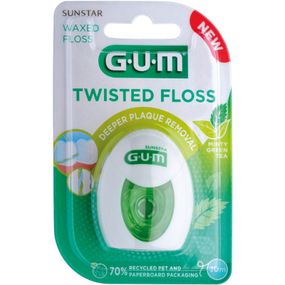 Зубна нитка GUM Deepclean Twisted floss, м'ятна вощена, 30 м