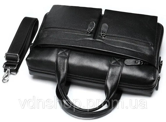 Мужская сумка для офиса 39x28×8, портфель папка для ноутбука и бумаг SK N76955 черный | Зображення 6