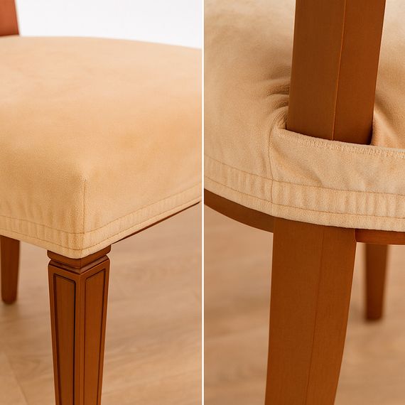 Чохли на сидіння стільця велюрові 2 шт бежевий Love You | Зображення 1