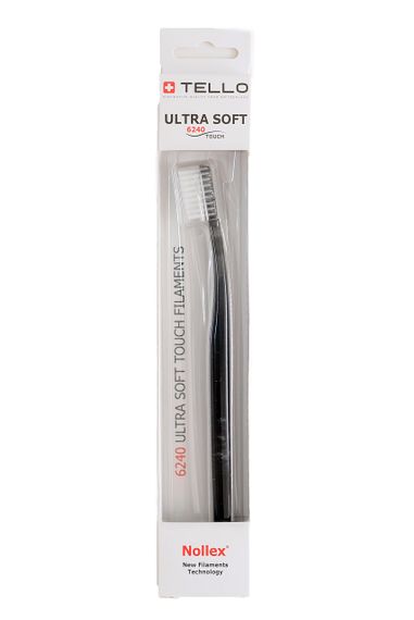 Зубна щітка Tello 6240 Ultra Soft White, d 0.10 mm, чорна