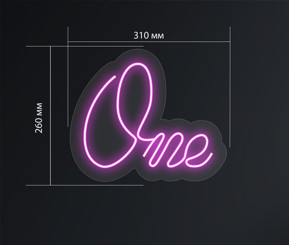 Неоновий світильник One 310х260 acr-n000071 | Зображення 1