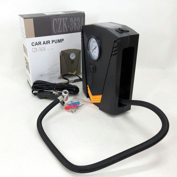 Автомобільний компресор 12V насос із ліхтариком, потужний насос для коліс автомобіля від прикурювача | Зображення 1