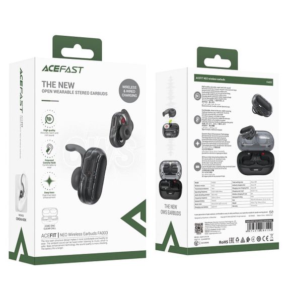 Бездротові навушники ACEFAST FA003 ACEFIT NEO wireless earbuds Black | Зображення 6