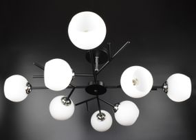 Люстра стельова на 8 лампочок 27078 Чорний 34х85х85 см.