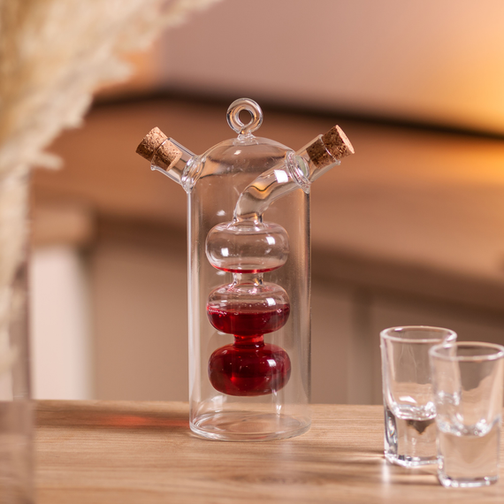 Бутылка для масла и уксуса 2 в 1 стеклянная 400 мл для оливкового, подсолнечного масла и уксуса HP-34-15 | Зображення 4