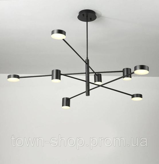 Люстра потолочная LED DE31/8-bk-k Черный 40-90х102х102 см. | Зображення 1