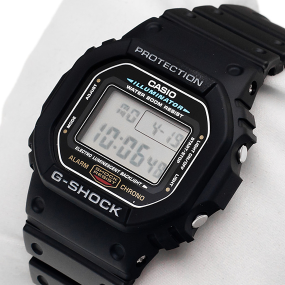 Протиударні годинники чоловічі наручні оригінальні японські Casio G-Shock DW-5600E-1VER з полімерним ремінцем