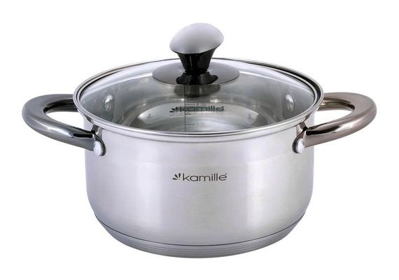 Каструля Kamille Groningen 2л з нержавіючої сталі з 5-шаровим індукційним дном