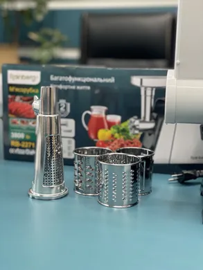 Электромясорубка Rainberg RB 2271 3000Вт Электрическая мясорубка с насадками для колбасы | Зображення 2