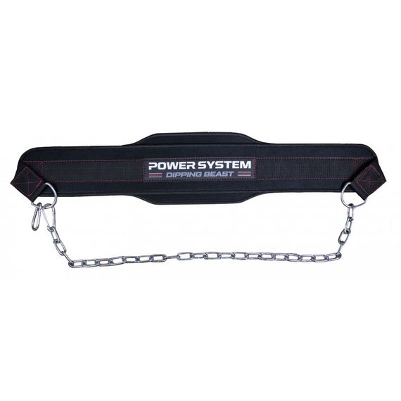 Пояс для обтяжень з ланцюгом Power System PS-3860 Dipping Beast неопреновий Black/Red | Зображення 2
