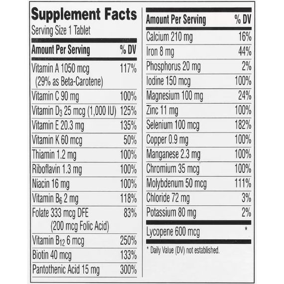 Вітамінно-мінеральний комплекс для чоловіків Centrum Multivitamin&Mineral for Men 250 Tabs | Зображення 1