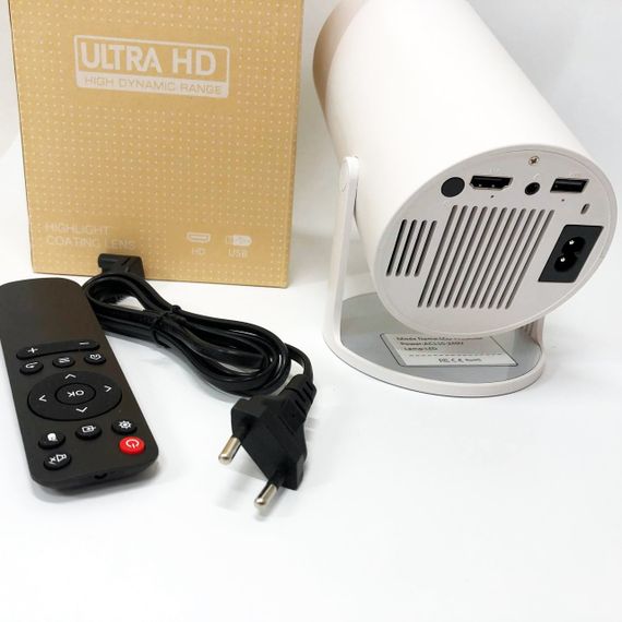 LED Проектор для дома портативный Смарт с WiFi, Bluetooth, Android 11, белый, 1280х720р | Зображення 9