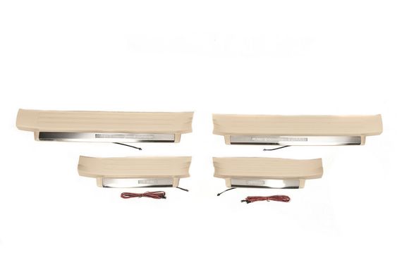 Пороги с подсветкой (бежевые) для Toyota Land Cruiser Prado 150 | Зображення 2