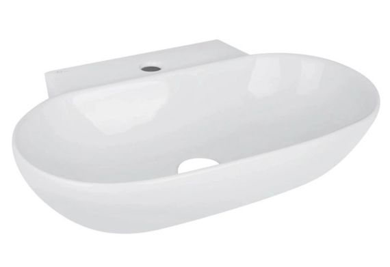 Комплект Qtap Cardinal: Раковина підвісна / накладна овальна 565х400х130 мм White + Донний клапан PU02 (QT0411K177WN47330) | Зображення 3