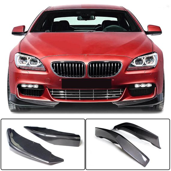 Накладки на передній бампер Flap V1 (для M-Sport, Карбон) для BMW 6 F12/F13/F06 2011-2018 рр