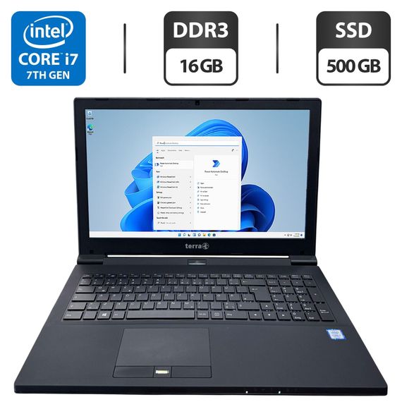 Ноутбук Terra Mobile 1542K / 15.6" (1920x1080) TN / Intel Core i7-7700T (4 (8) ядра по 2.9 - 3.8 GHz) / 16 GB DDR3 / 500 GB SSD / Intel HD Graphics 630 / WebCam / DVD-ROM б/в