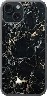 Чохол на iPhone 15 Чорний мармур із силікону FCh_003642