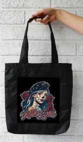 Сумка шоппер  с карманом 4Profi "With Love" оксфорд чёрная