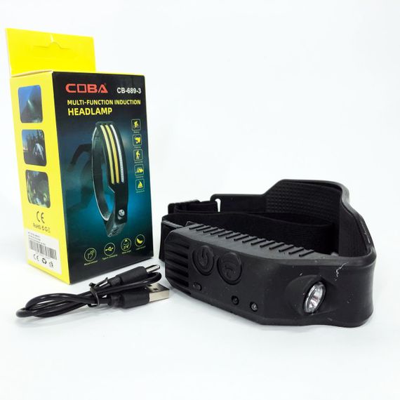 Тактичний ліхтар з ремінцем для голови BL-W689-LM+3COB, Налобний ліхтар для сантехніка ZY-13 | Зображення 3