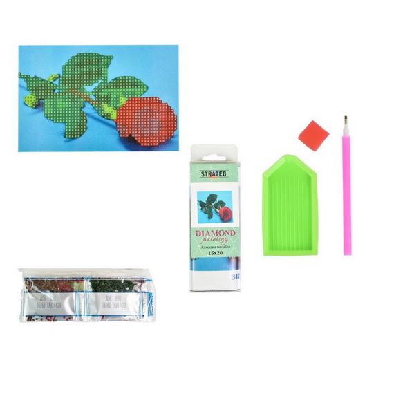 Алмазна мозаїка "Троянда у блакитній ніжності" YAB14429, 10х15 см | Зображення 1