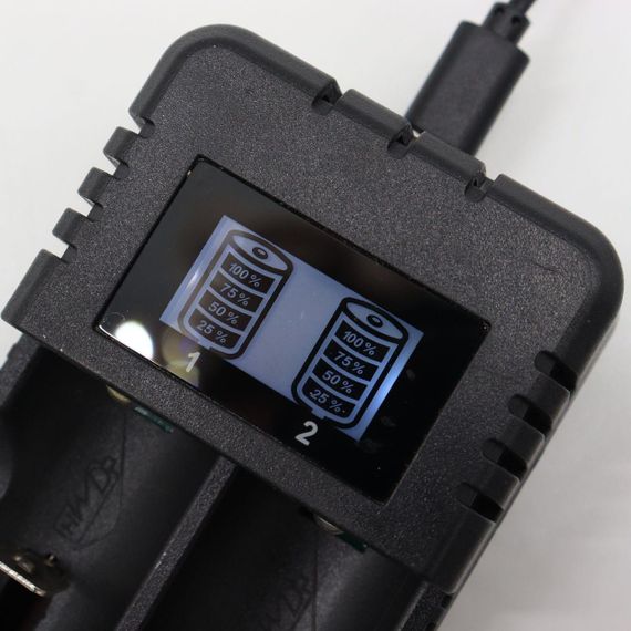 Универсальное зарядное устройство на 2 аккумулятора 18650 Li-ion, HD-8991А / Зарядка для батареек с дисплеем | Зображення 1