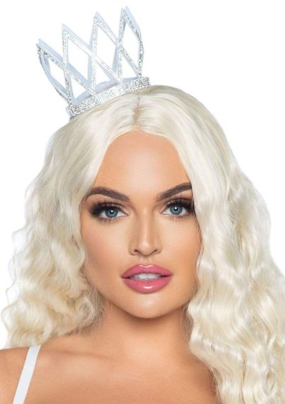 Корона Leg Avenue Faux со стразами, серебристая sexstyle