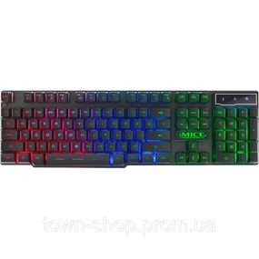 Клавиатура iMICE GK600 USB, длина кабеля 100см, (Eng), Black, 104к