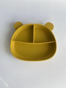 Силіконова секційна тарілка на присосці Ведмедик Манго