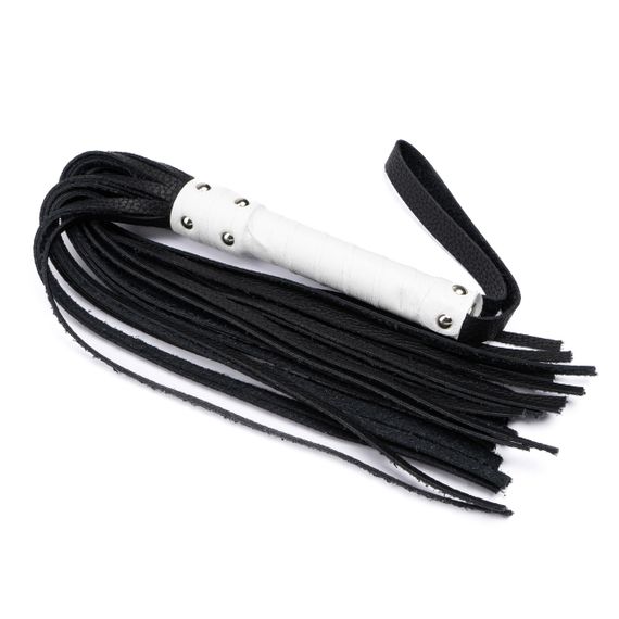 Флоггер из комбинированной кожи Flirty COMBO Leather - Black & White, BM-00029 Sex Aura | Зображення 2